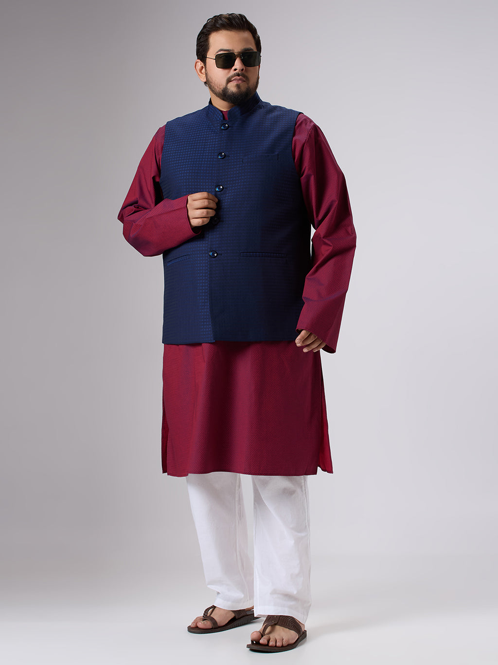 Plus Size Waist Coat | 4XL - 10XL | Blue