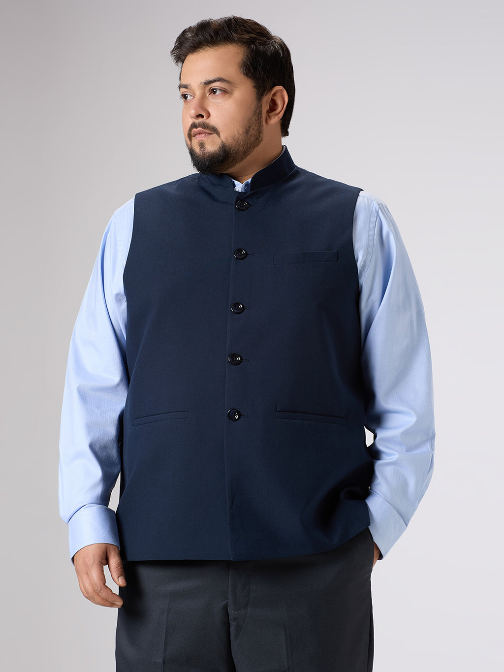 Plus Size Waist Coat | 4XL - 10XL | Navy Blue