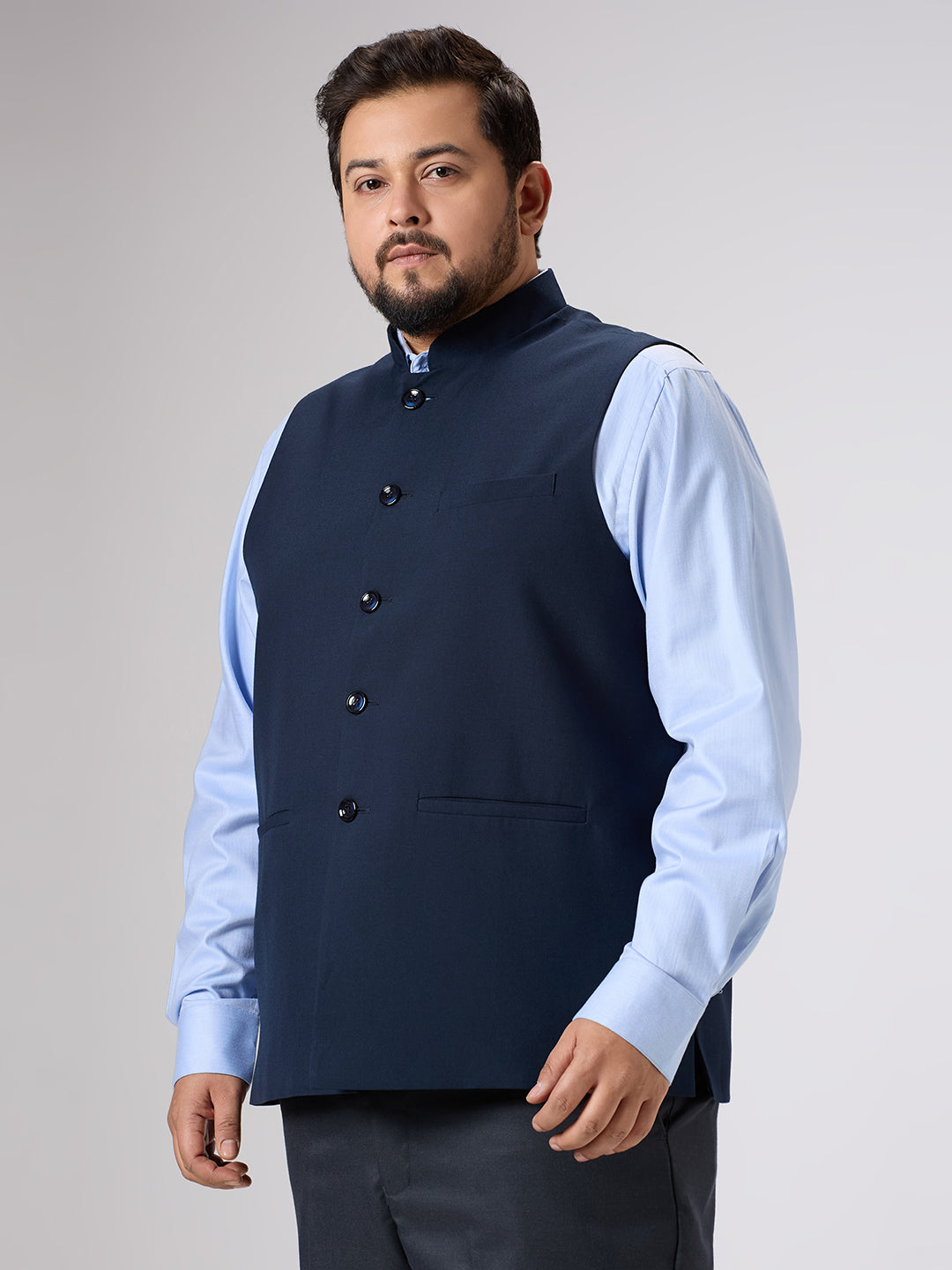 Plus Size Waist Coat | 4XL - 10XL | Navy Blue