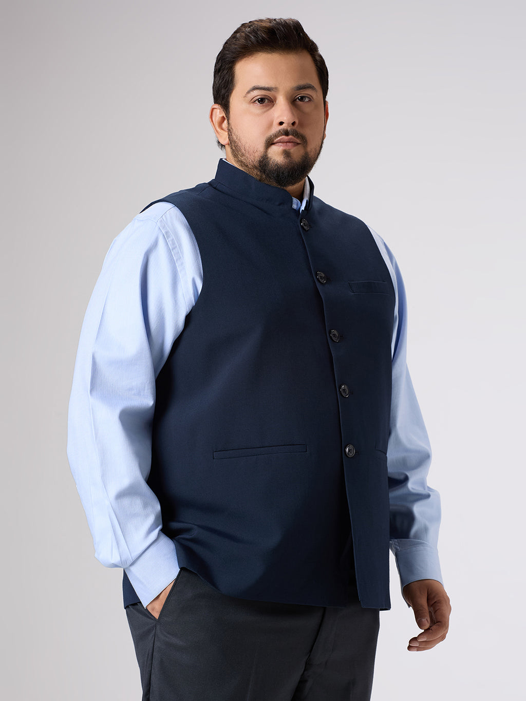 Plus Size Waist Coat | 4XL - 10XL | Navy Blue