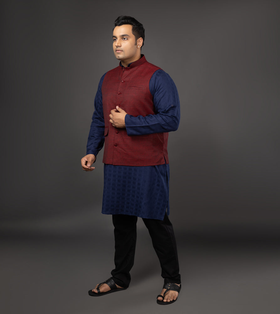 Plus Size Waist Coat | 4XL - 9XL | Maroon