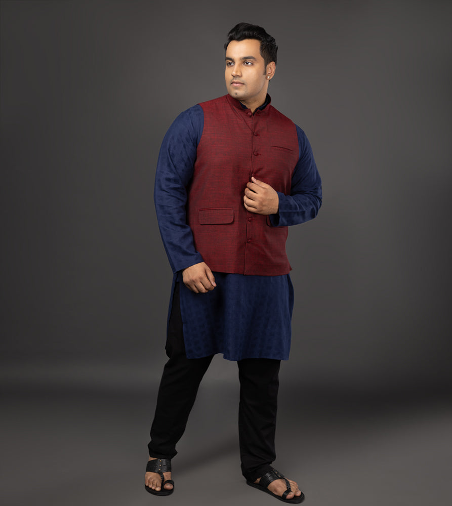 Plus Size Waist Coat | 4XL - 9XL | Maroon