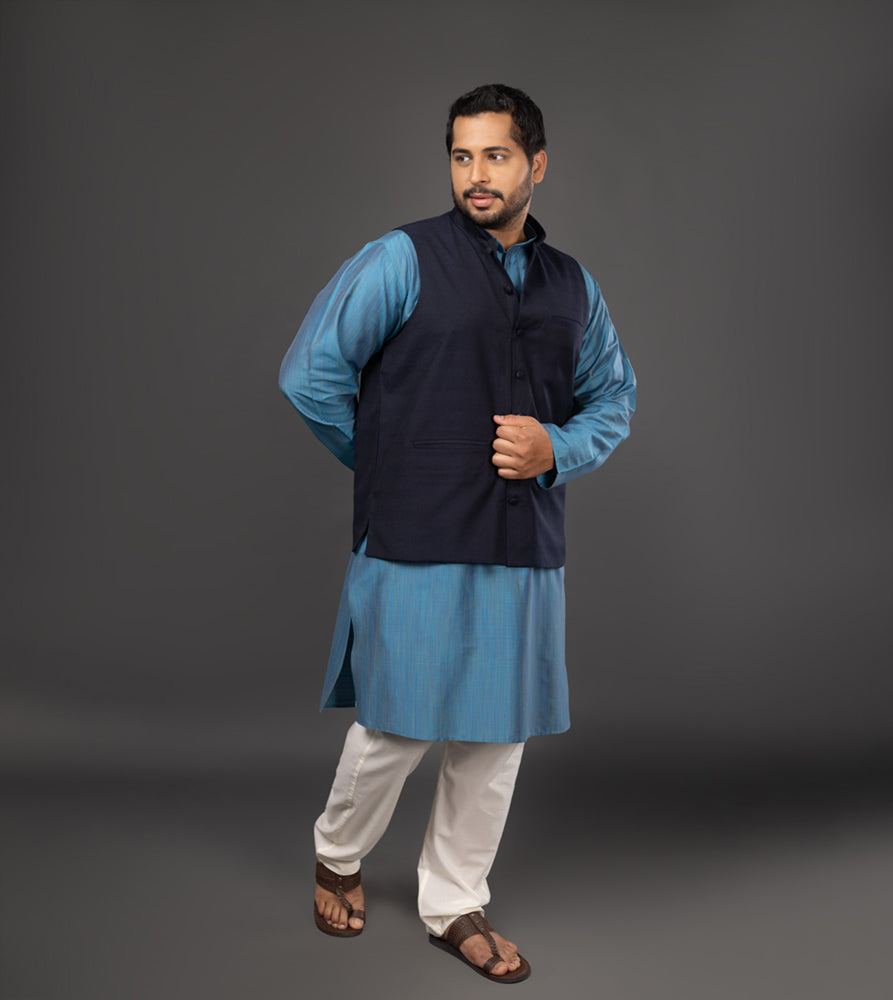 Sizeupp | Plus Size  Waist Coat For Men | 4XL - 9XL |  | Solid | Navy