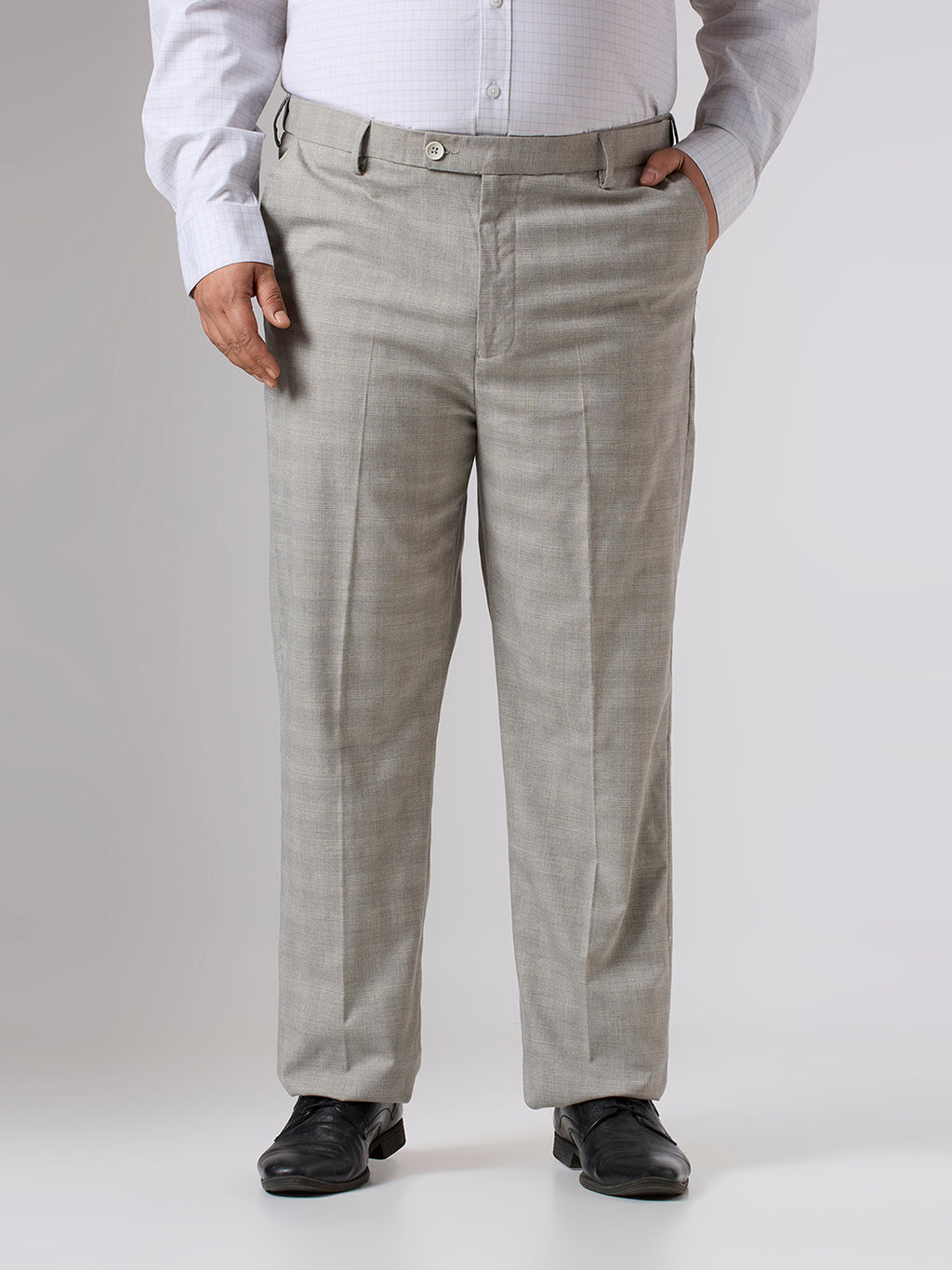 Plus Size Formal Trouser | Oatmeal Grey