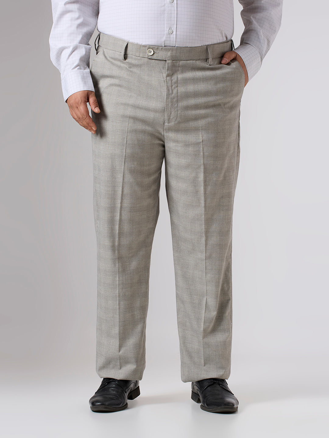 Plus Size Formal Trouser | Oatmeal Grey