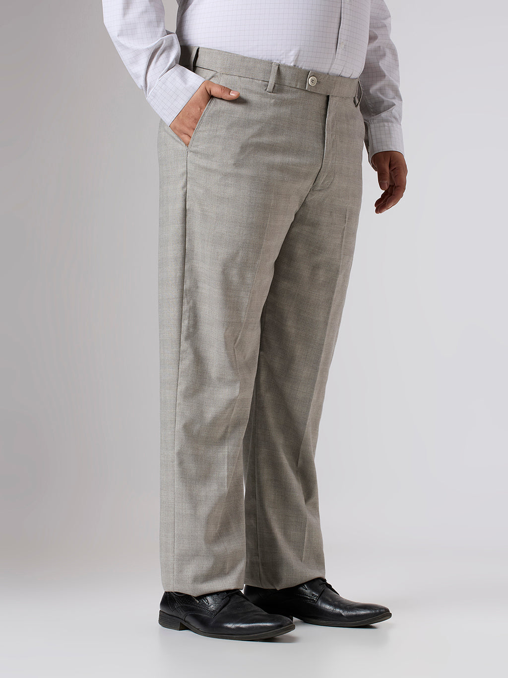 Plus Size Formal Trouser | Oatmeal Grey