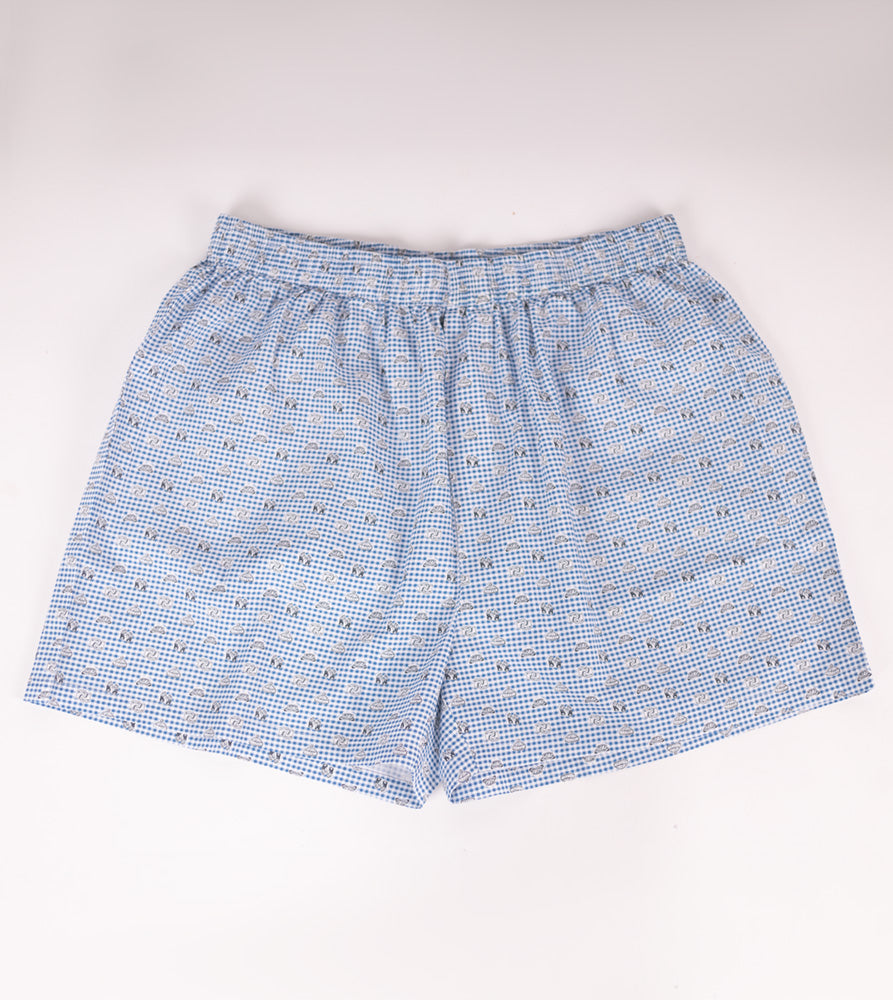 Sizeupp | Plus Size  Boxer For Men | 34" - 38" | 100% Cotton | Print | Blue