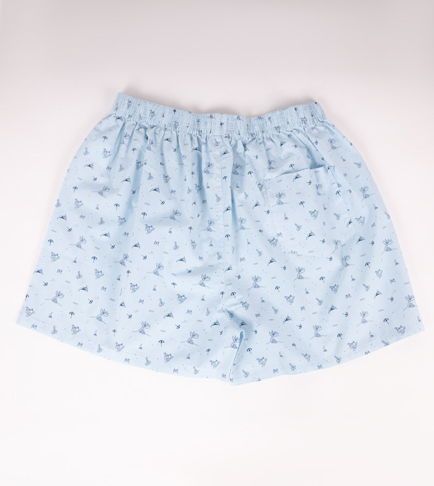 Sizeupp | Plus Size  Boxer For Men | 34" - 38" | 100% Cotton | Print | Sky Blue