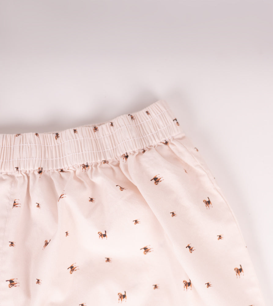 Sizeupp | Plus Size  Boxer For Men | 34" - 38" | 100% Cotton | Print | Cream