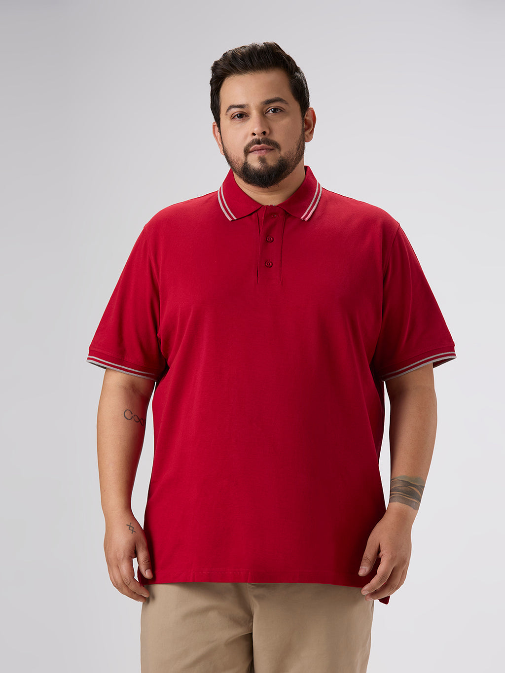 Plus Size Polo T-Shirt | 4XL-10XL | 100% Cotton | Red