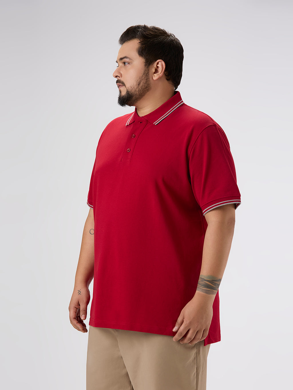 Plus Size Polo T-Shirt | 4XL-10XL | 100% Cotton | Red