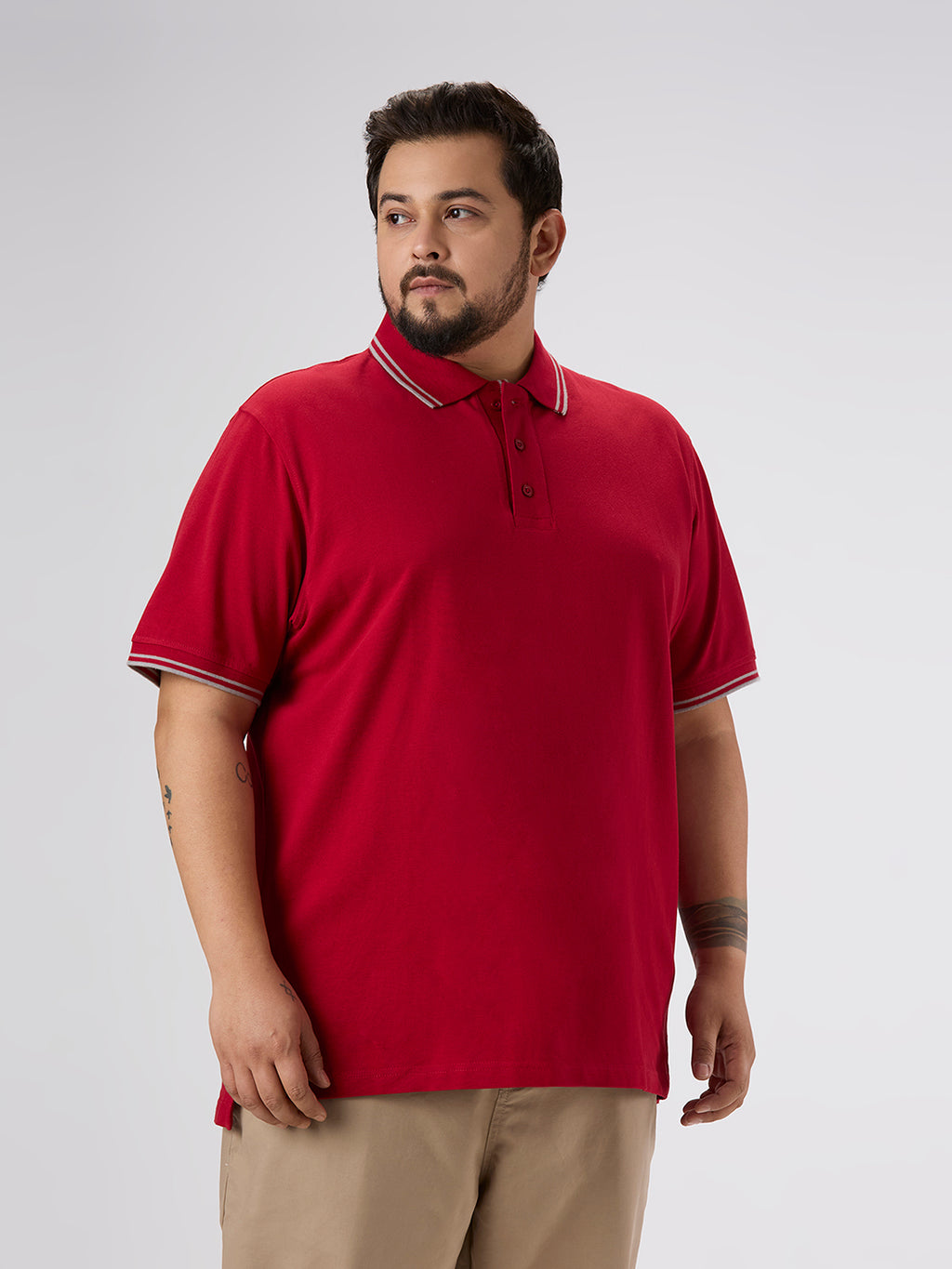 Plus Size Polo T-Shirt | 4XL-10XL | 100% Cotton | Red