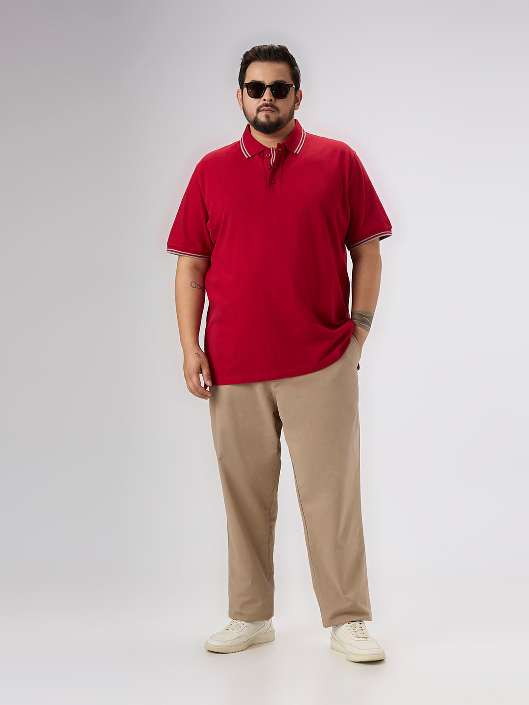 Plus Size Polo T-Shirt | 4XL-10XL | 100% Cotton | Red