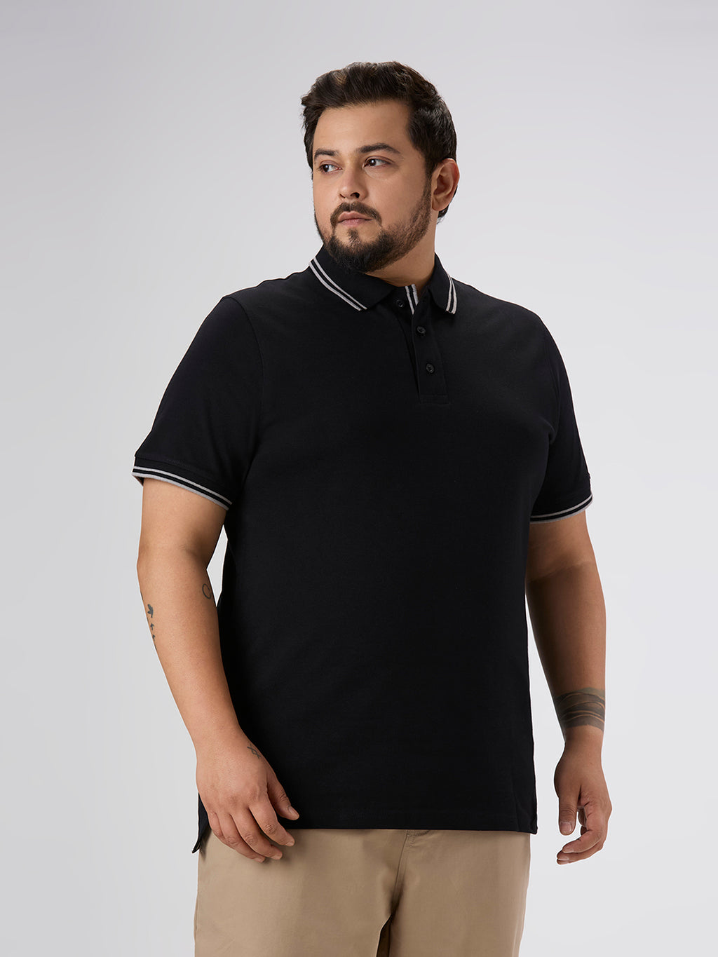 Plus Size Polo T-Shirt | 4XL-10XL | 100% Cotton | Black