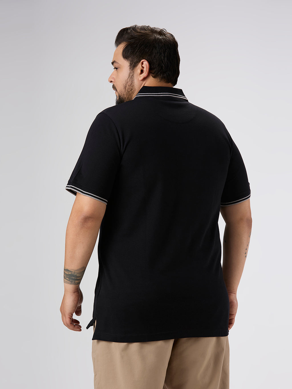 Plus Size Polo T-Shirt | 4XL-10XL | 100% Cotton | Black