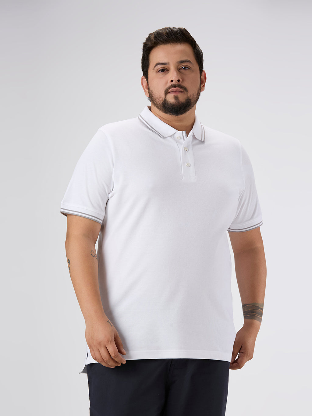 Plus Size Polo T-Shirt | 4XL-10XL | 100% Cotton | White