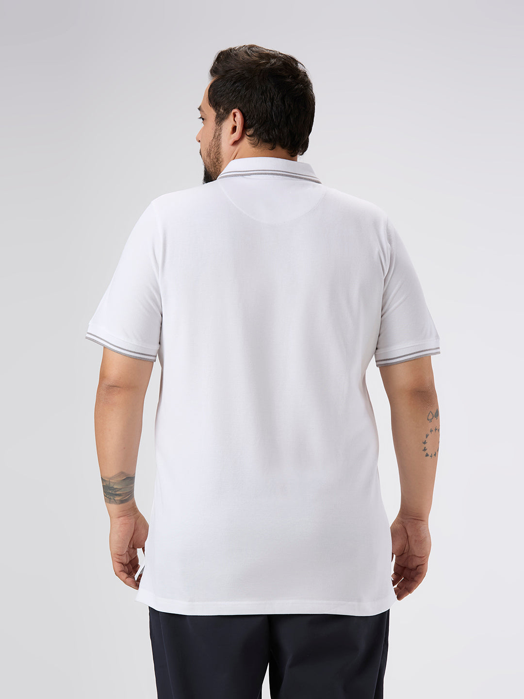 Plus Size Polo T-Shirt | 4XL-10XL | 100% Cotton | White