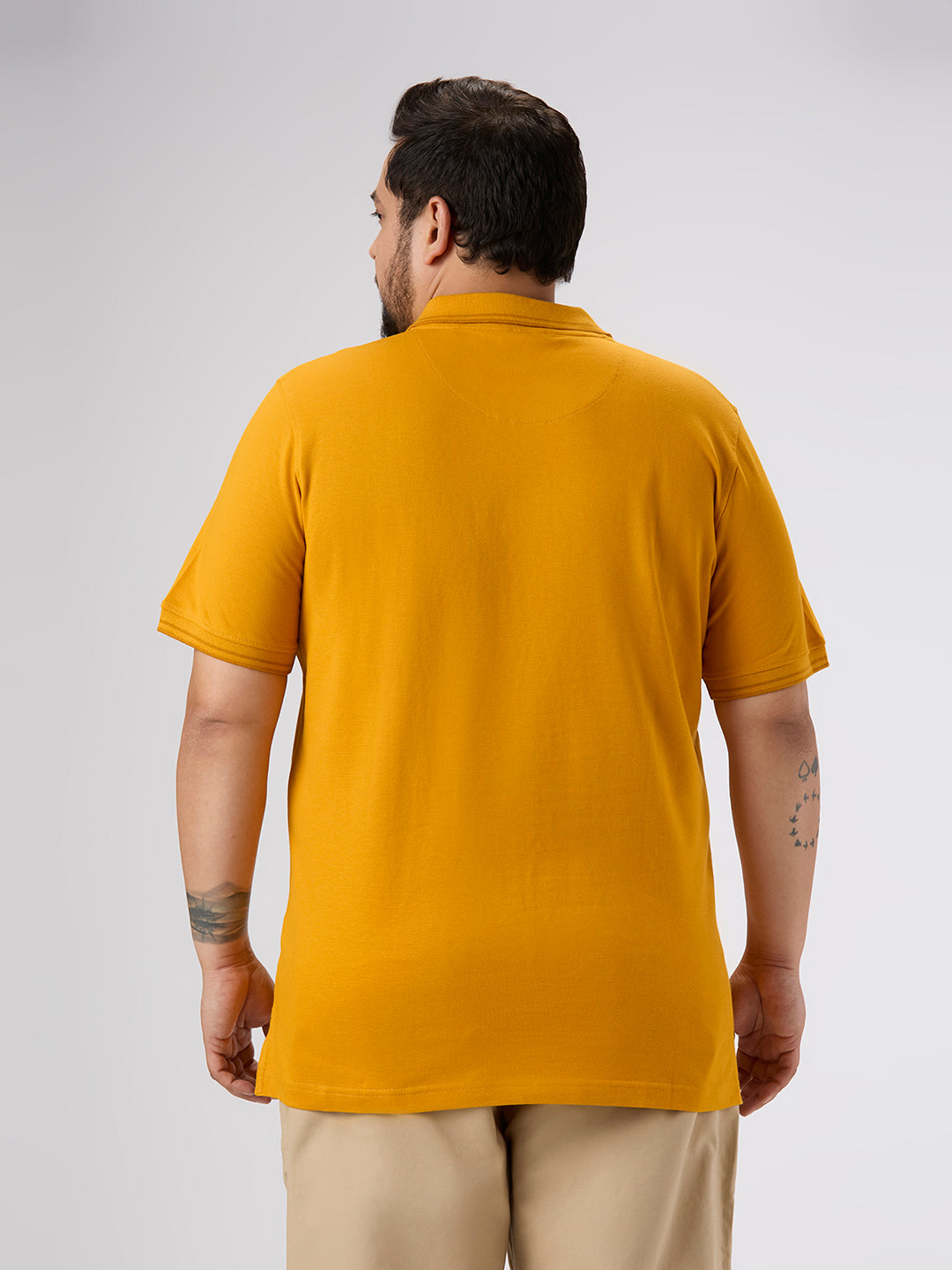 Plus Size Polo T-Shirt | 4XL-10XL | 100% Cotton | Mustard
