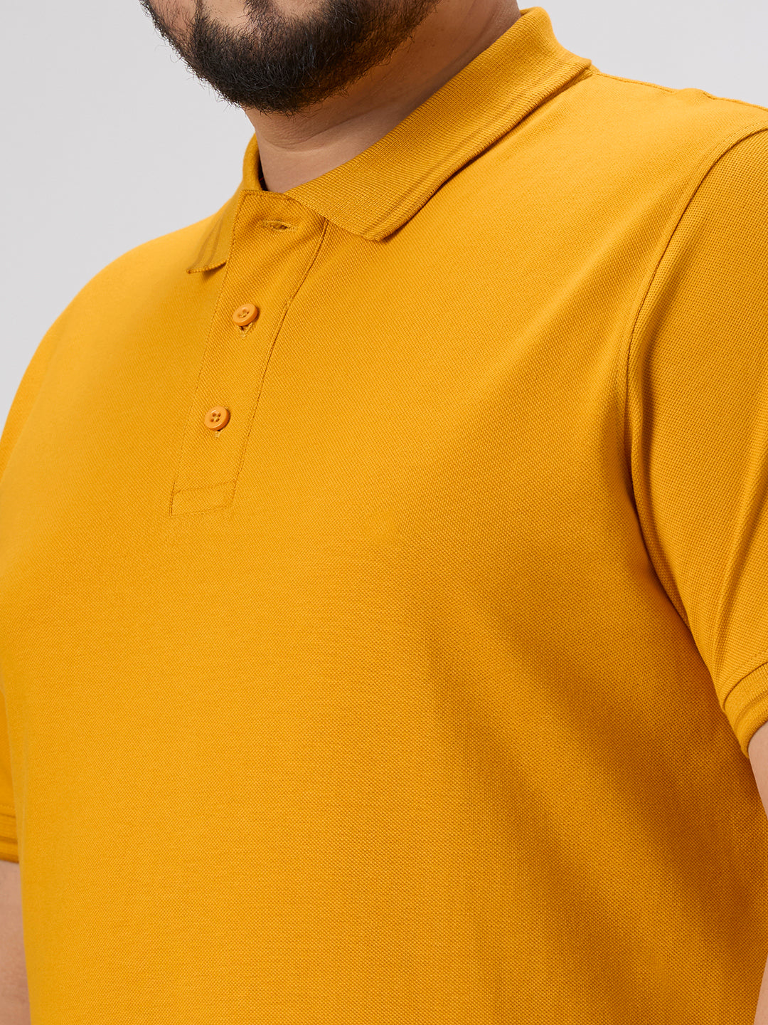 Plus Size Polo T-Shirt | 4XL-10XL | 100% Cotton | Mustard