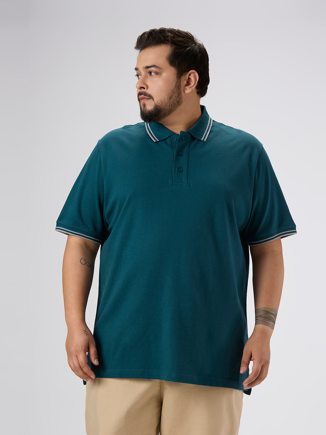 Plus Size Polo T-Shirt | 4XL-10XL | 100% Cotton | Dark Teal