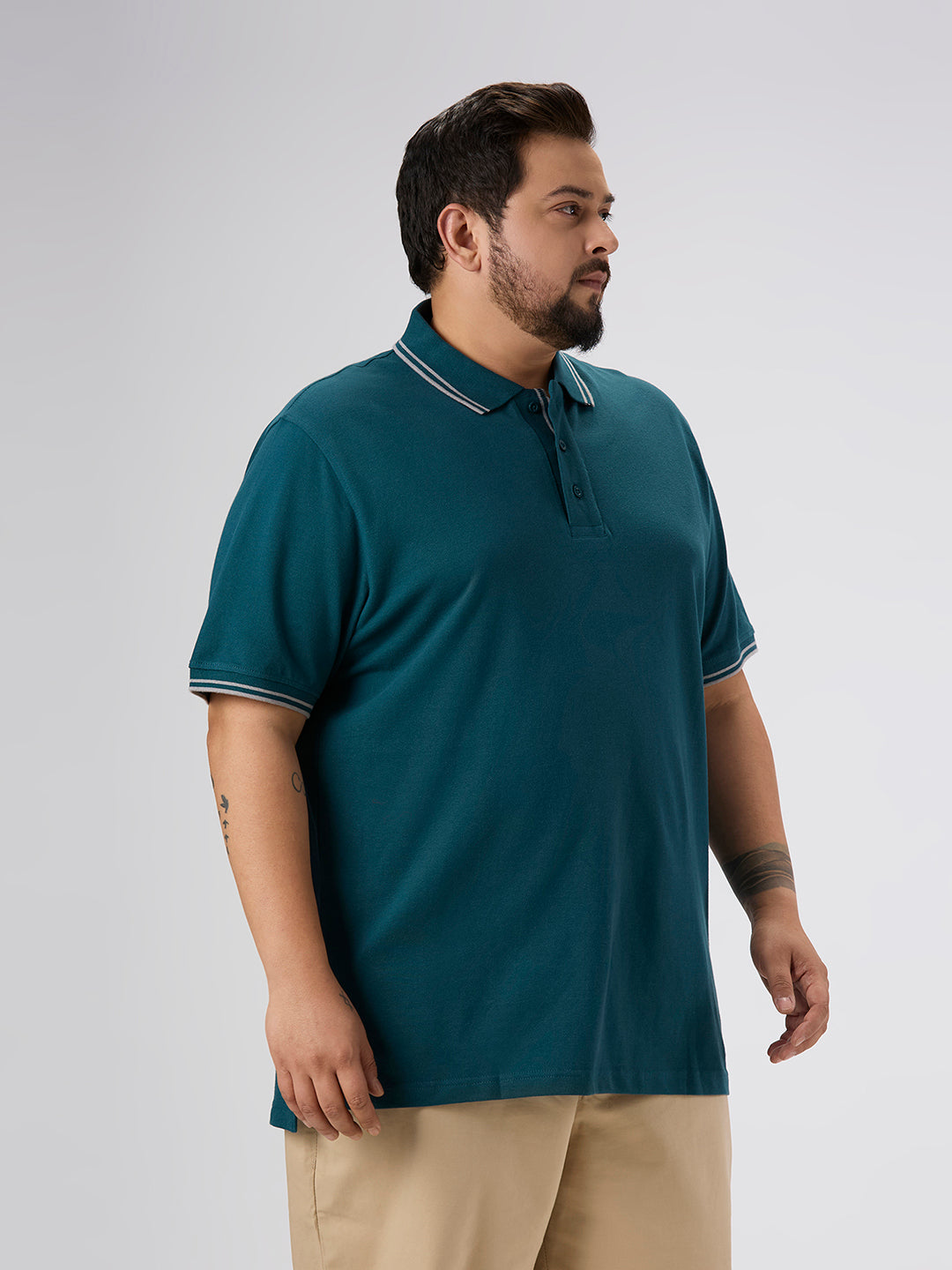 Plus Size Polo T-Shirt | 4XL-10XL | 100% Cotton | Dark Teal