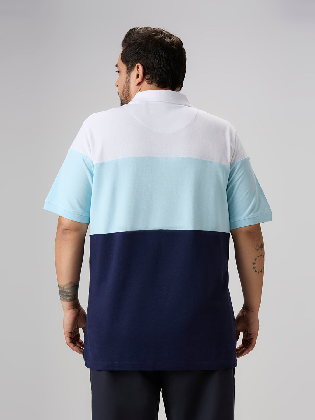 Plus Size Polo T-Shirt | 4XL-10XL | 100% Cotton | Sky Blue