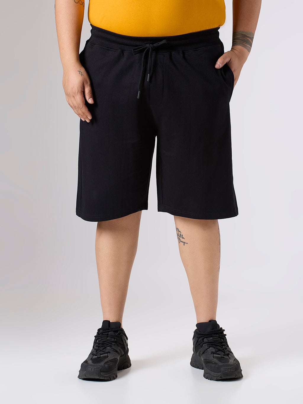 Plus Size Knitted Short | 100% Cotton | Black