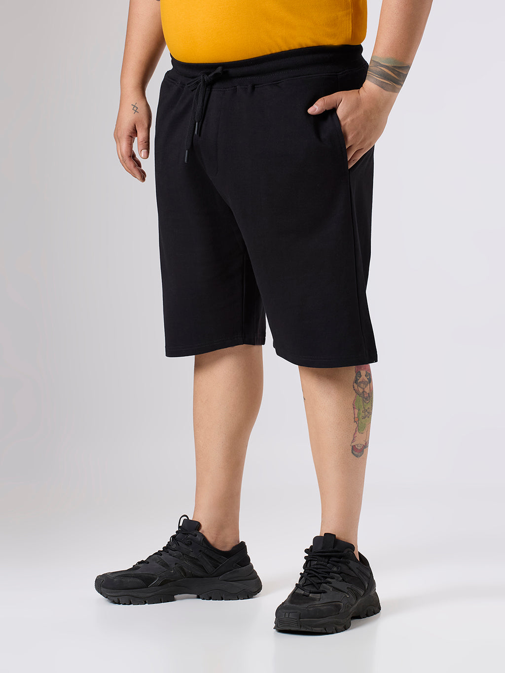 Plus Size Knitted Short | 100% Cotton | Black