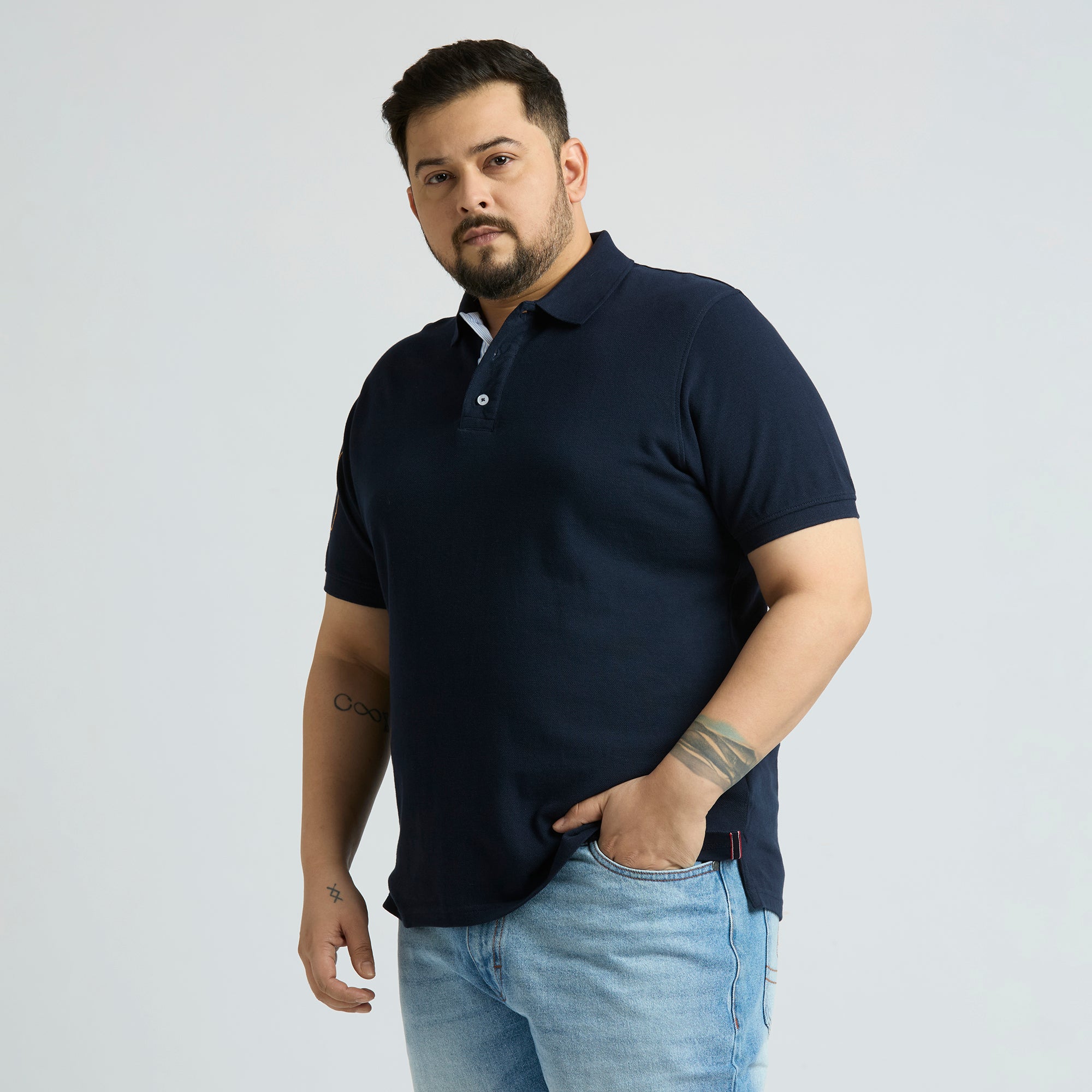 Plus Size Polo T-Shirt | 4XL-10XL | 100% Cotton | Navy