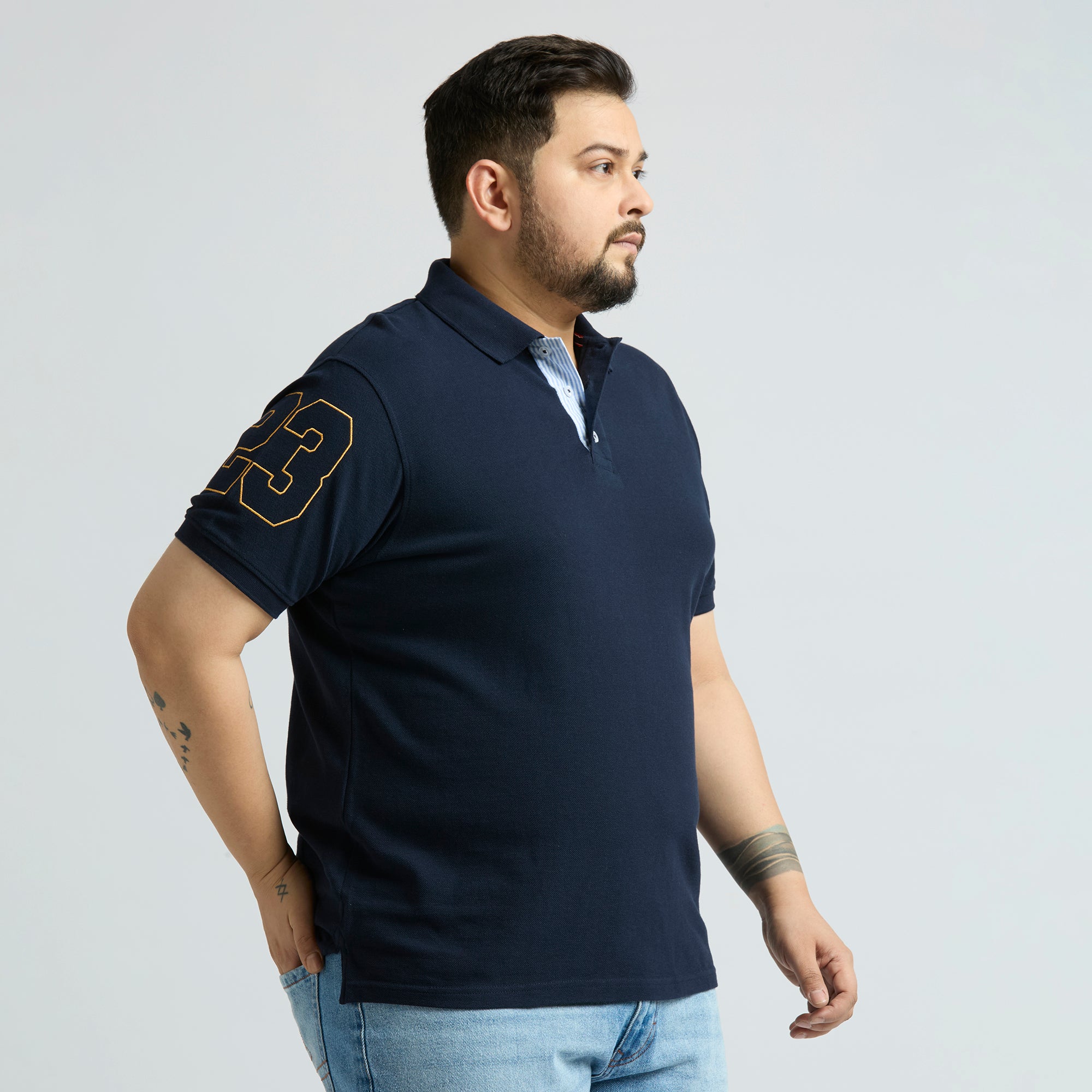 Plus Size Polo T-Shirt | 4XL-10XL | 100% Cotton | Navy