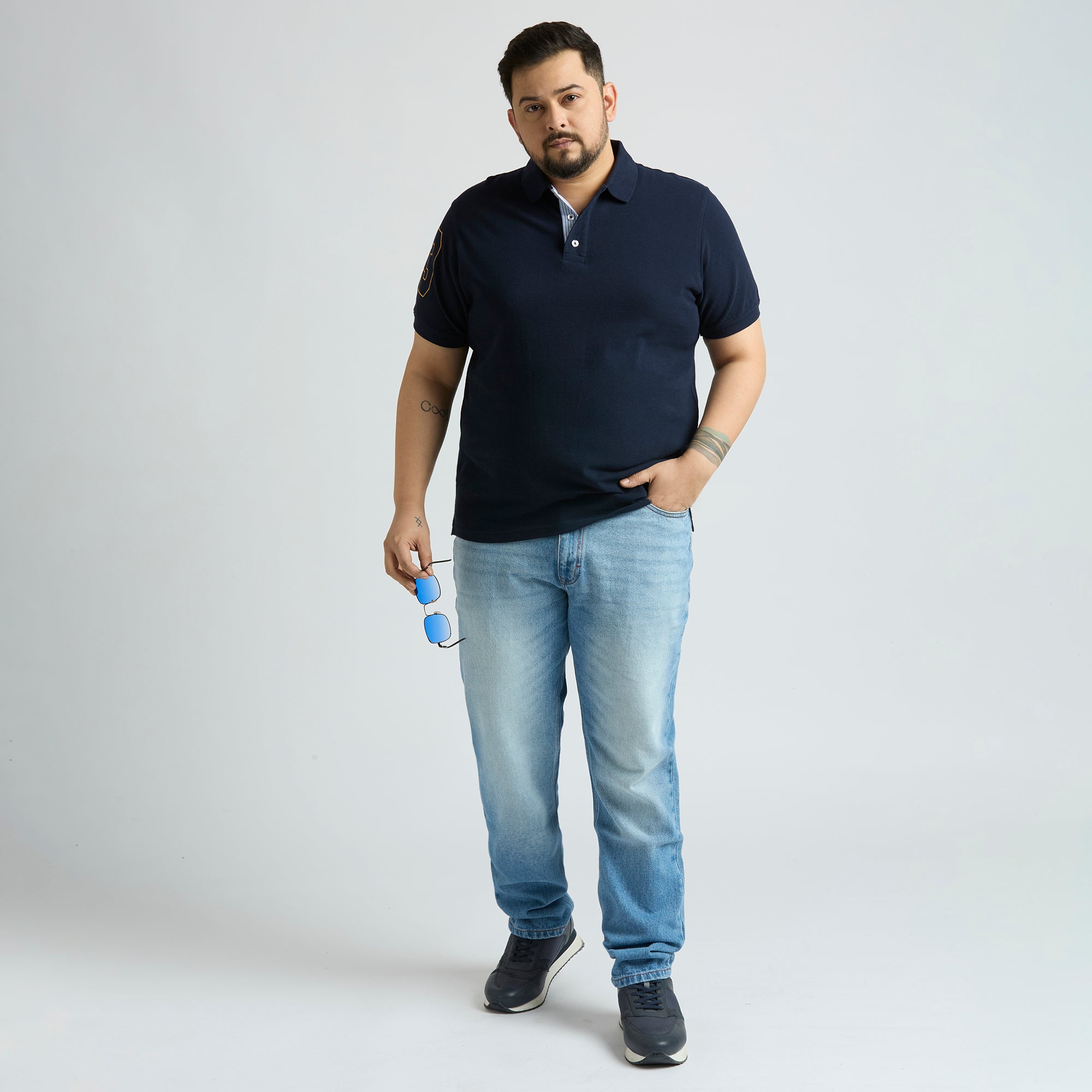 Plus Size Polo T-Shirt | 4XL-10XL | 100% Cotton | Navy