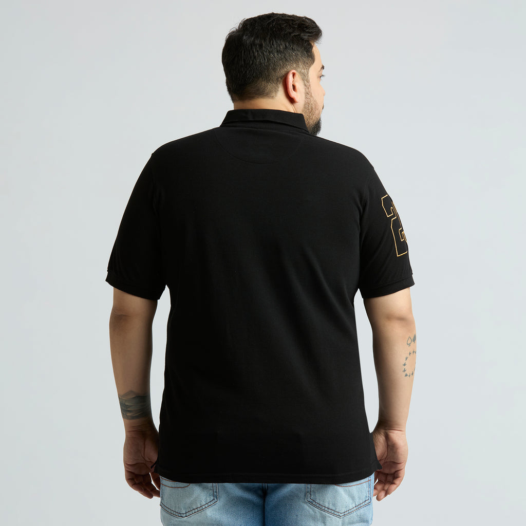 Plus Size Polo T-Shirt | 4XL-10XL | 100% Cotton | Black
