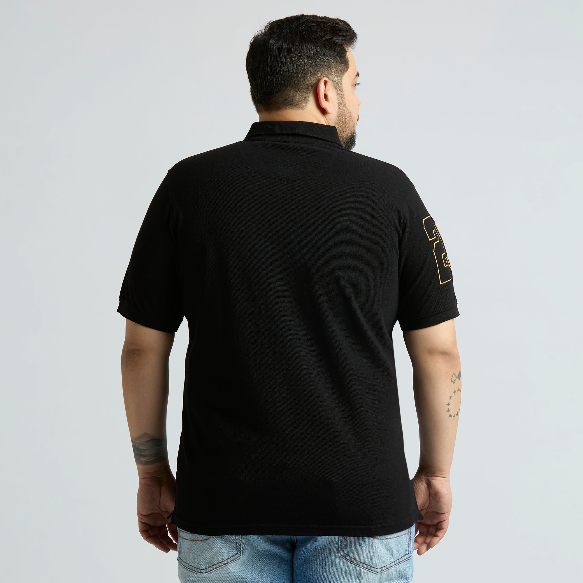 Plus Size Polo T-Shirt | 4XL-10XL | 100% Cotton | Black