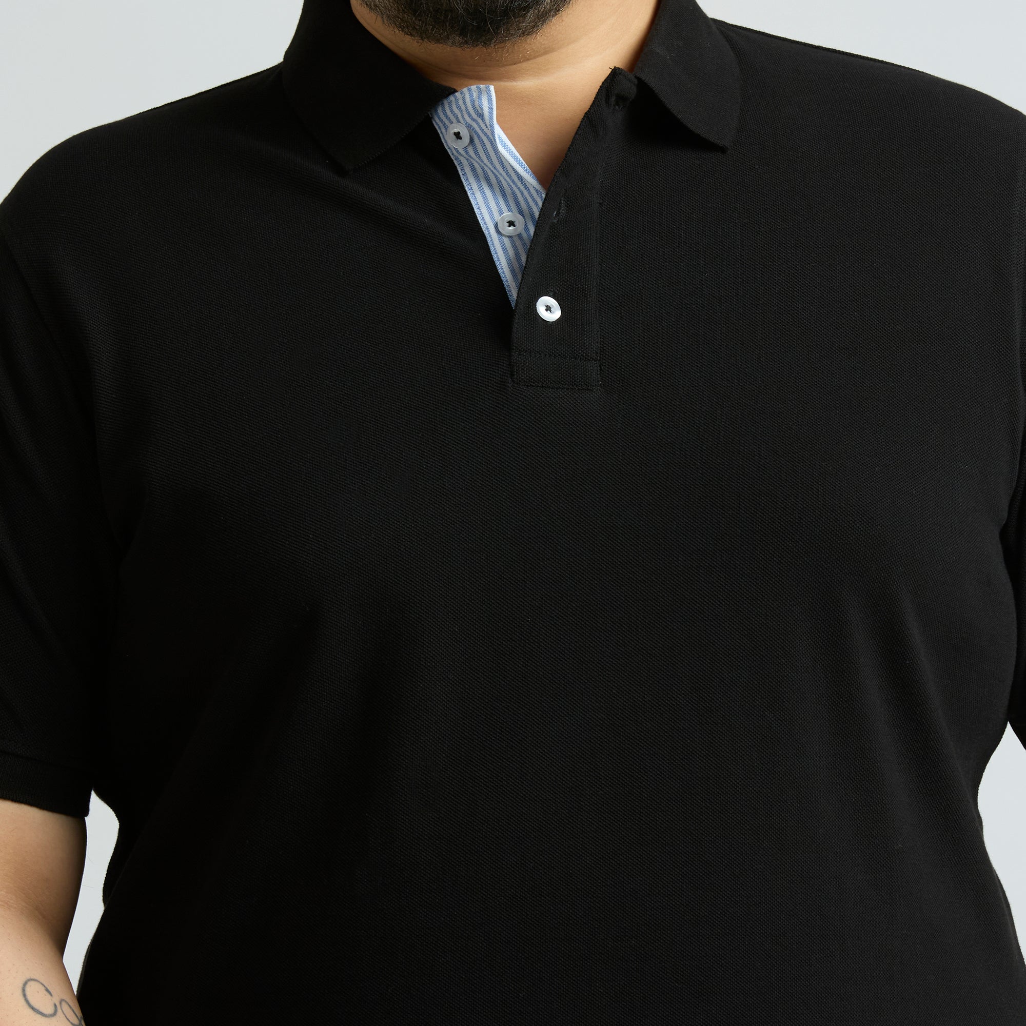 Plus Size Polo T-Shirt | 4XL-10XL | 100% Cotton | Black