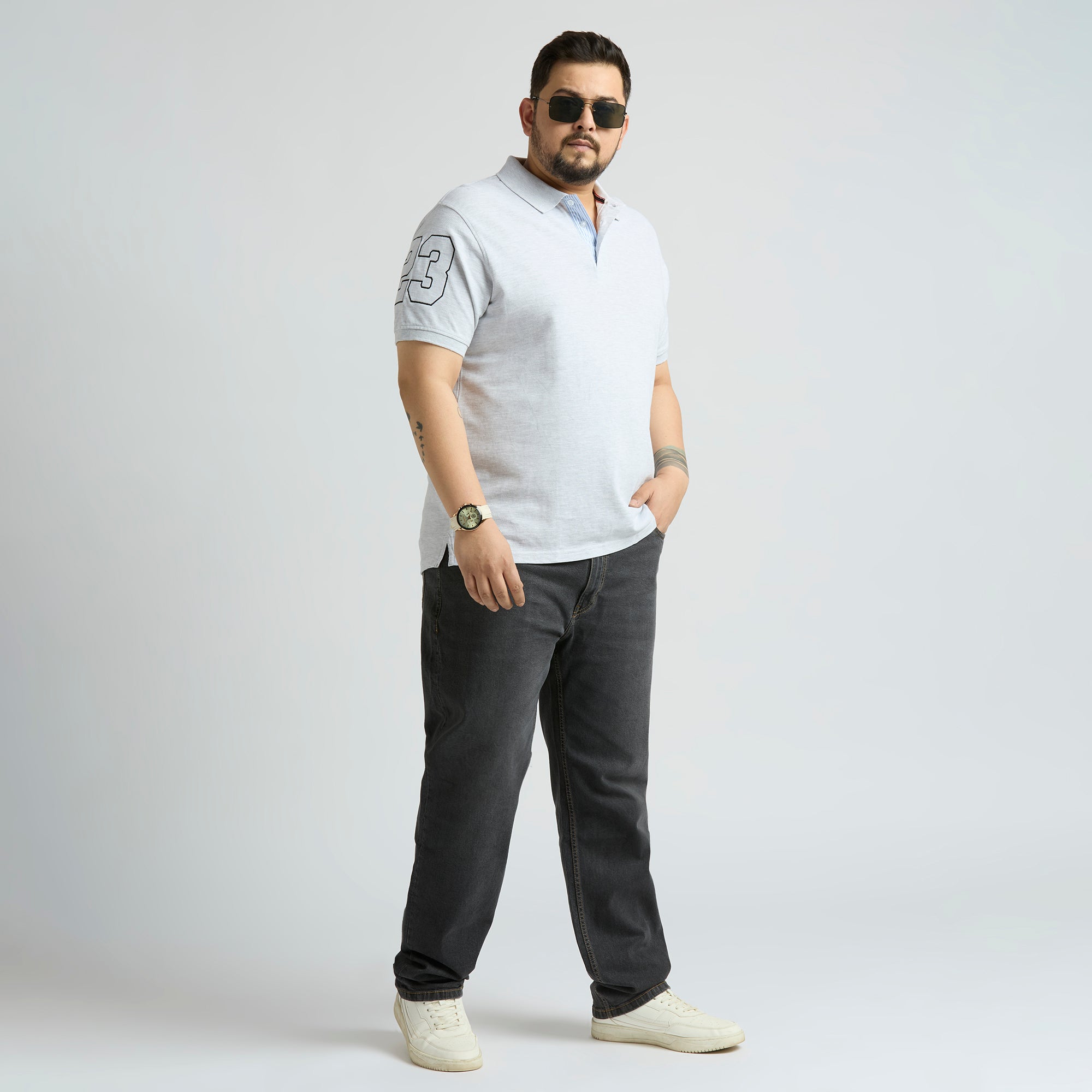 Plus Size Polo T-Shirt | 4XL-10XL | 100% Cotton | Off White