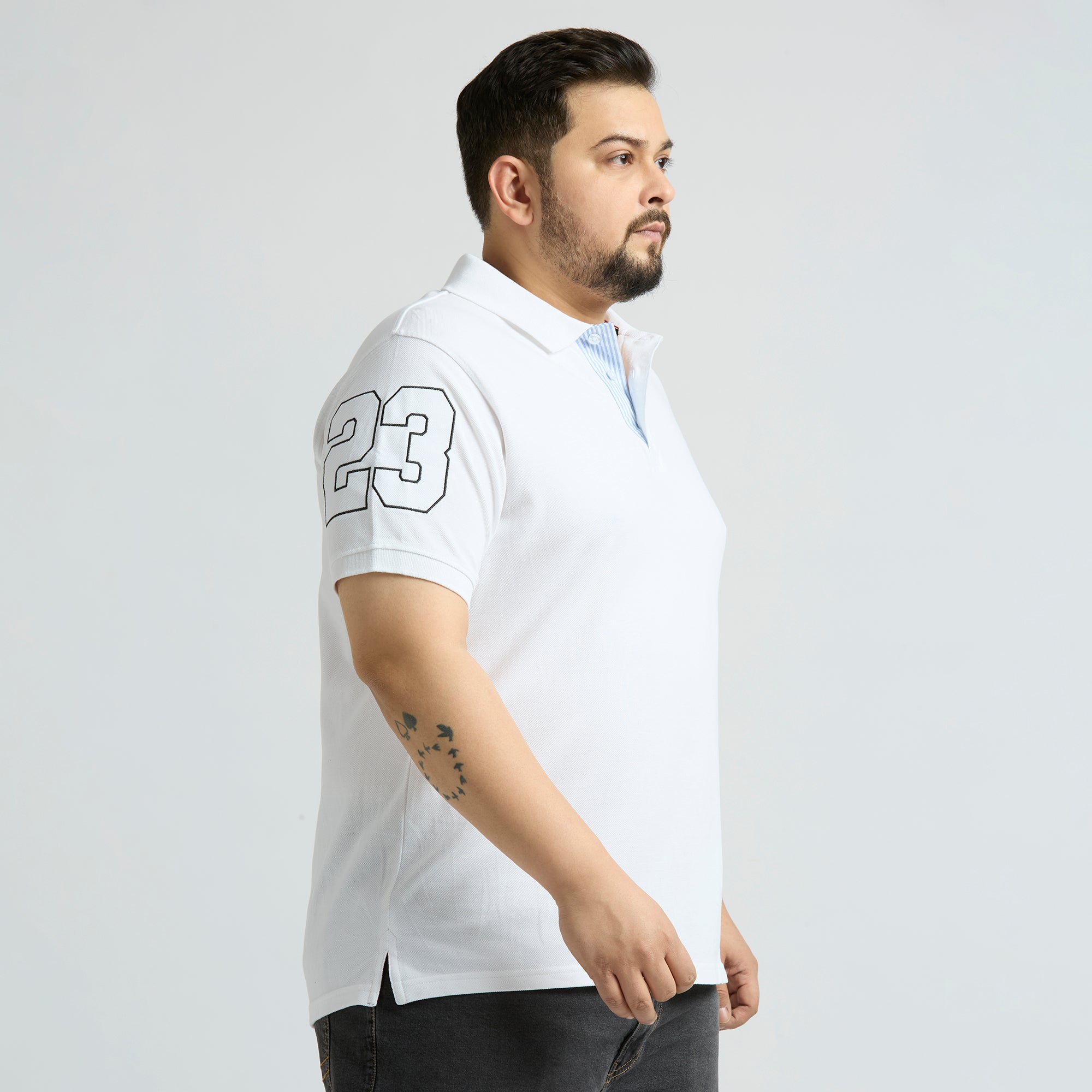 Plus Size Polo T-Shirt | 4XL-10XL | 100% Cotton | White