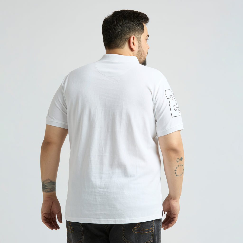 Plus Size Polo T-Shirt | 4XL-10XL | 100% Cotton | White