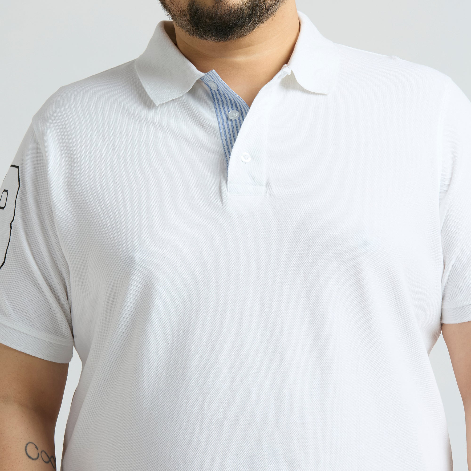 Plus Size Polo T-Shirt | 4XL-10XL | 100% Cotton | White