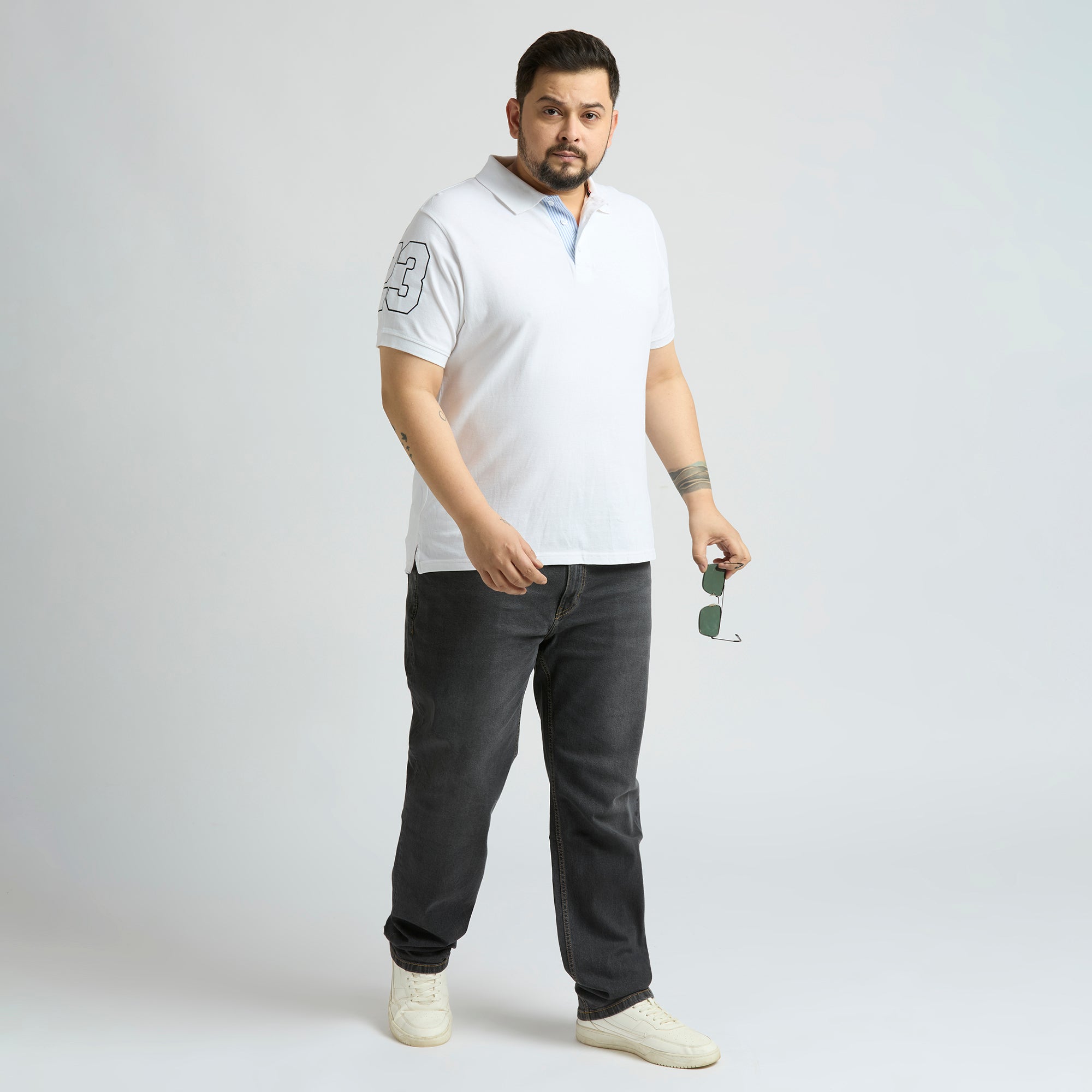 Plus Size Polo T-Shirt | 4XL-10XL | 100% Cotton | White