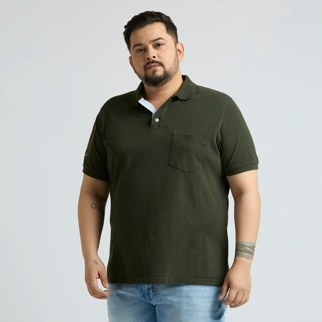 Plus Size Polo T-Shirt | 4XL-10XL | 100% Cotton | Olive