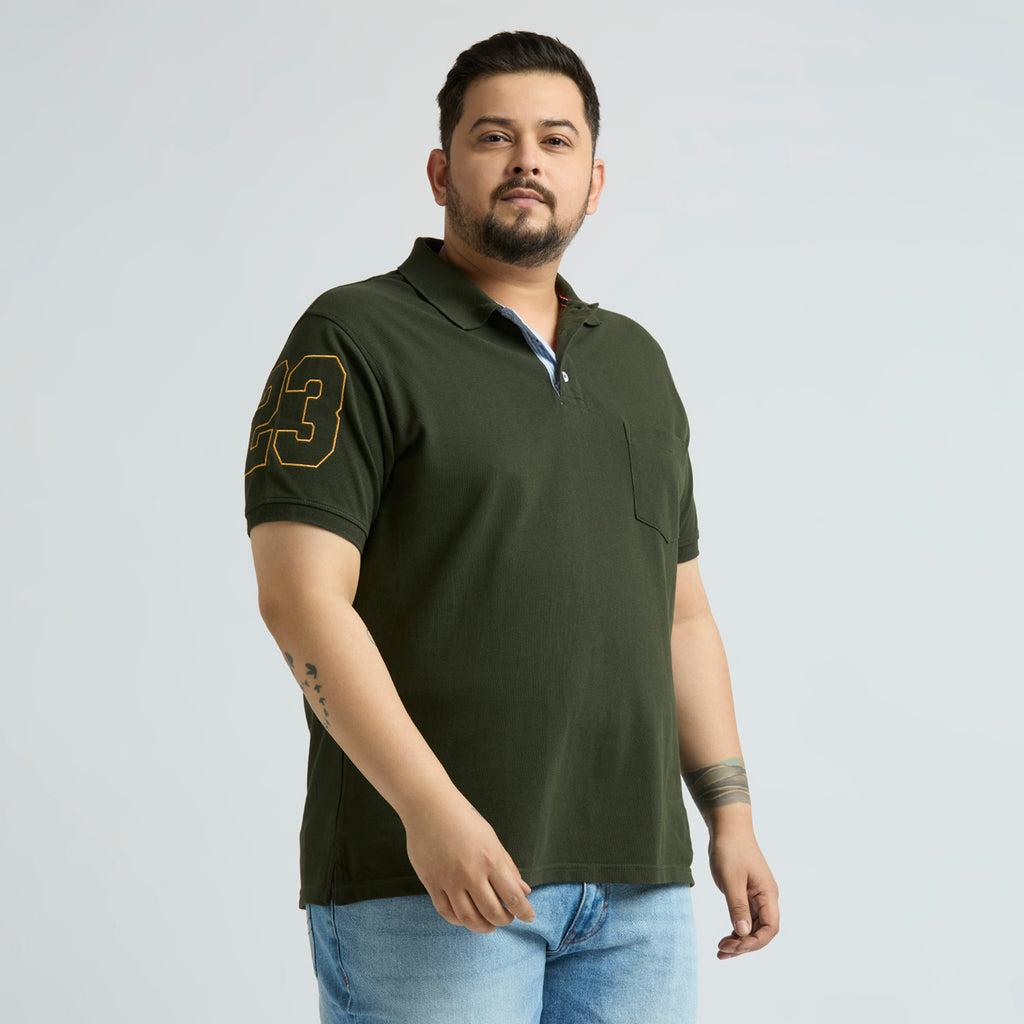 Plus Size Polo T-Shirt | 4XL-10XL | 100% Cotton | Olive