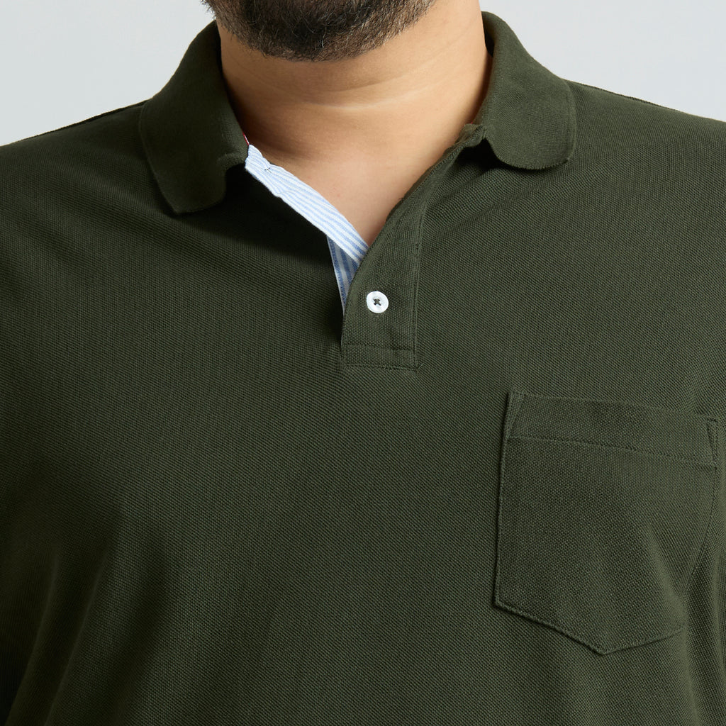 Plus Size Polo T-Shirt | 4XL-10XL | 100% Cotton | Olive