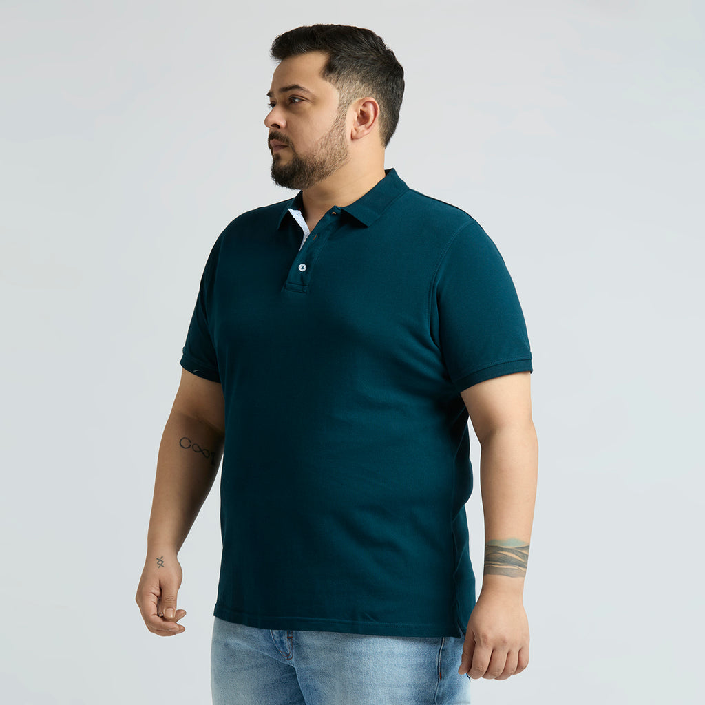 Plus Size Polo T-Shirt | 4XL-10XL | 100% Cotton | Teal