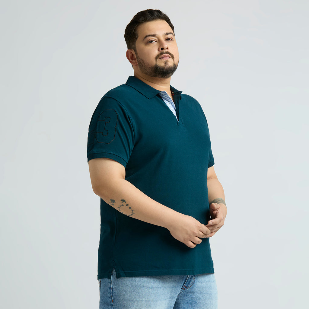 Plus Size Polo T-Shirt | 4XL-10XL | 100% Cotton | Teal