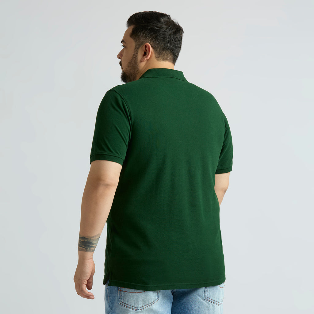 Plus Size Polo T-Shirt | 4XL-10XL | 100% Cotton | Bottle Green
