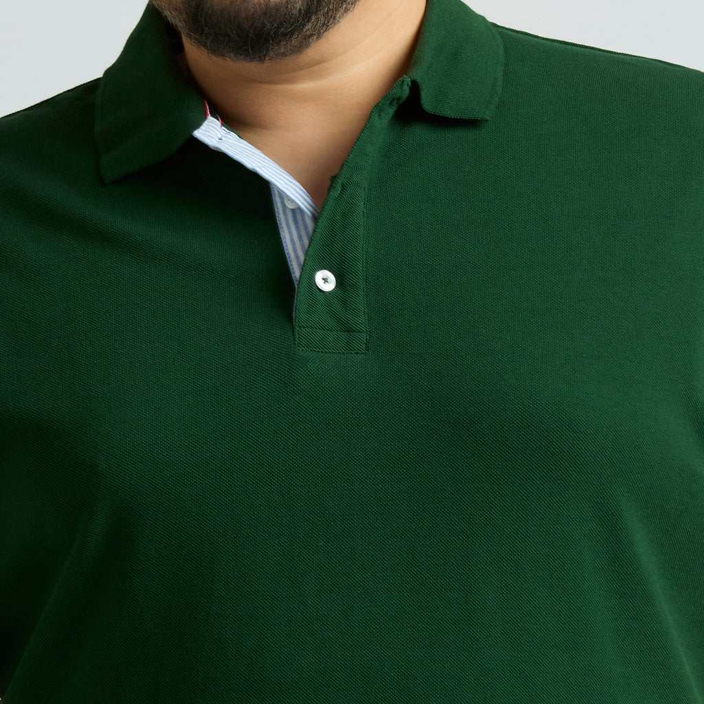 Plus Size Polo T-Shirt | 4XL-10XL | 100% Cotton | Bottle Green