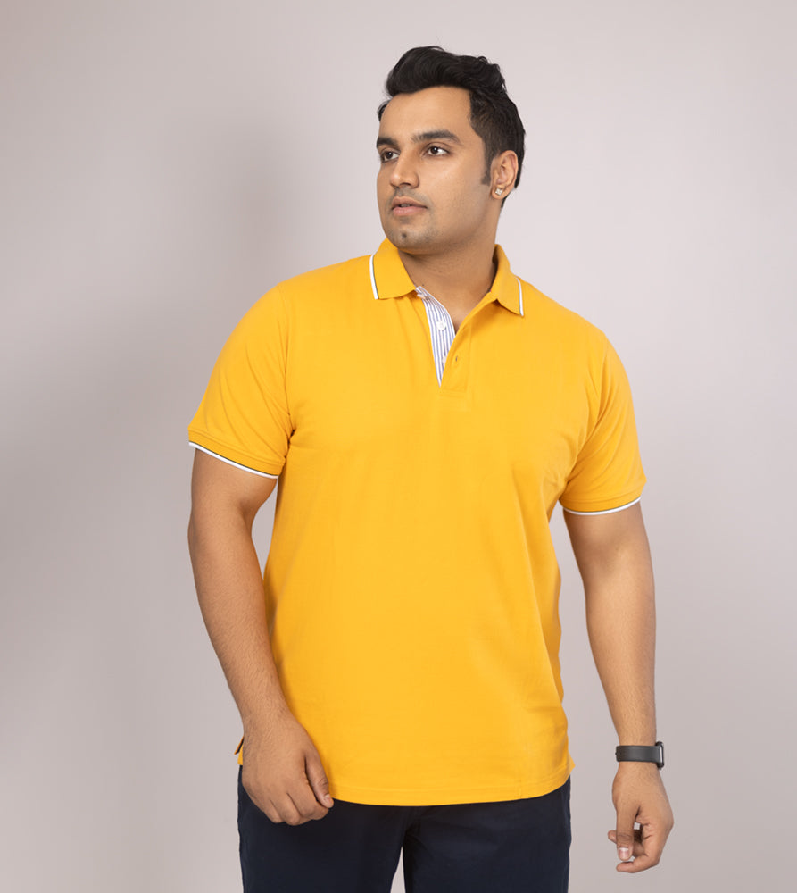 Plus Size Polo T-Shirt | 4XL-10XL | 100% Cotton | Yellow