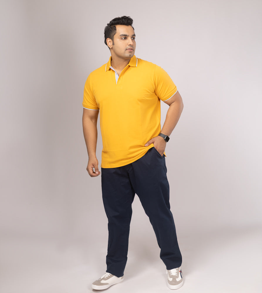 Plus Size Polo T-Shirt | 4XL-10XL | 100% Cotton | Yellow