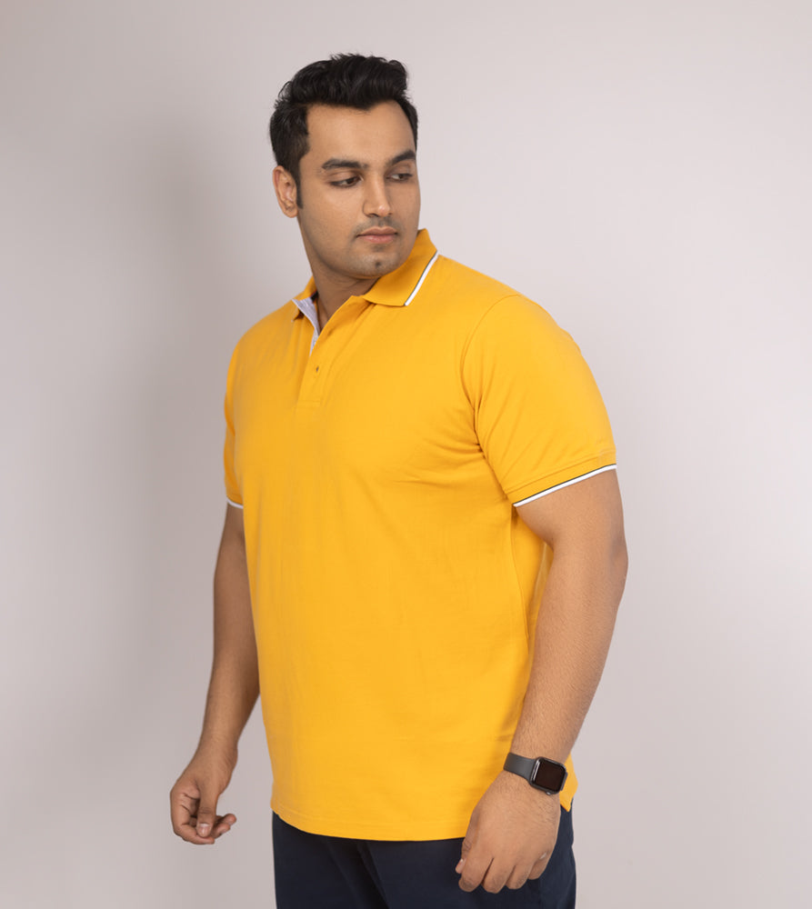 Plus Size Polo T-Shirt | 4XL-10XL | 100% Cotton | Yellow