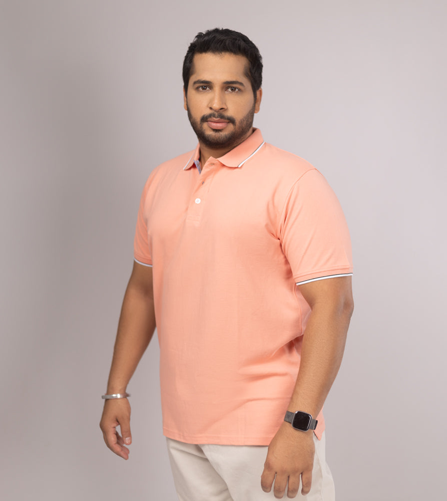Plus Size Polo T-Shirt | 4XL-10XL | 100% Cotton | Coral